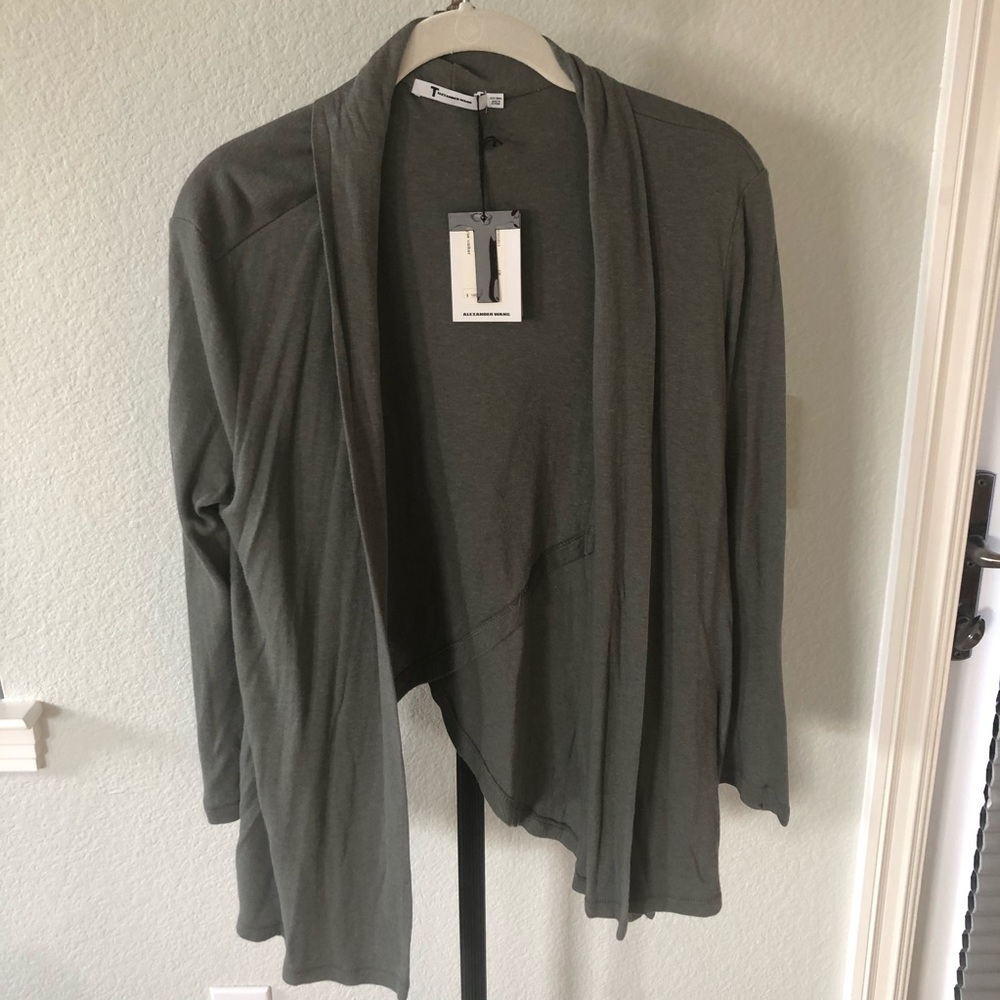 T ALEXANDER WANG Sage Green Cardigan Sz Sm NWT!